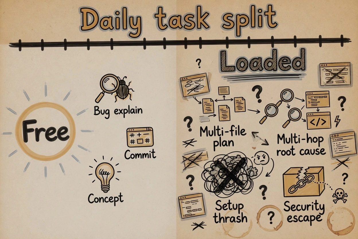 Sketchnote rail splitting free daily tasks like bug explain from loaded multi-hop tasks like multi-file plan