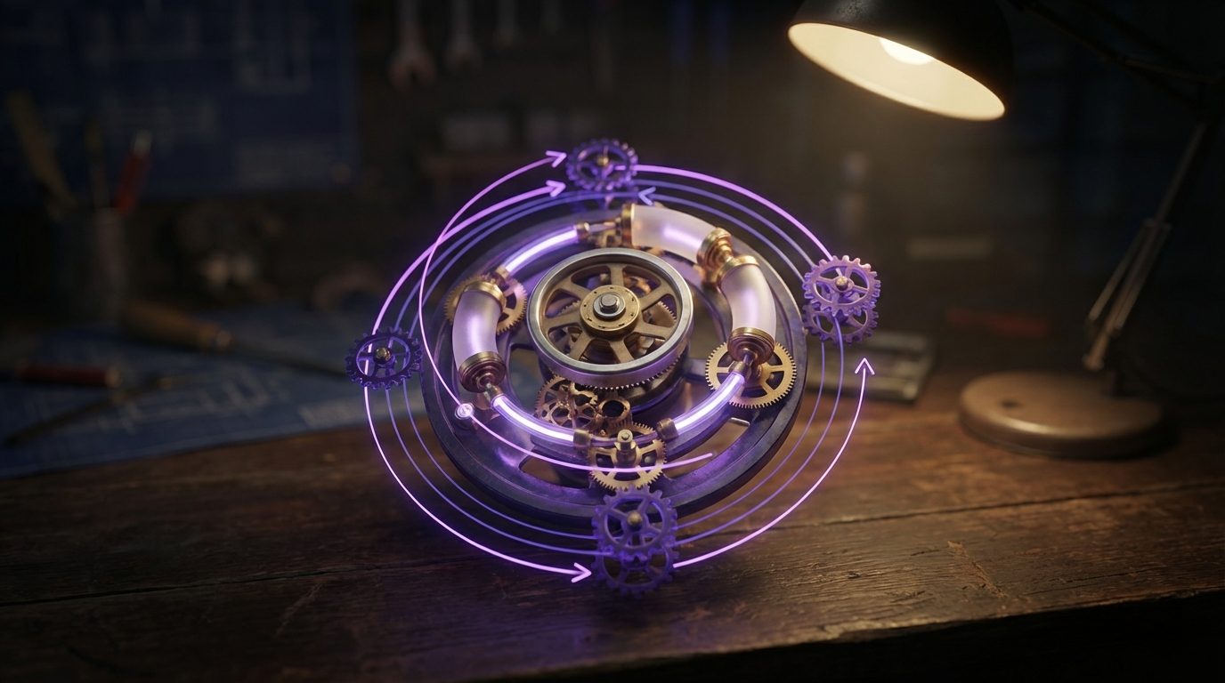 A circular flywheel diagram showing code generation feeding back into AI training data